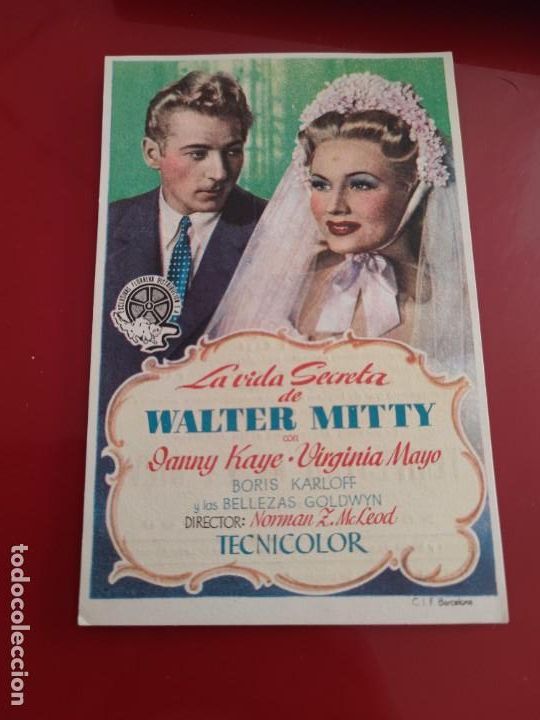  Foglietti di film di film antichi di cinema: folleto de mano LA VIDA SECRETA DE WALTER MITTY , Danny Kaye , 1949