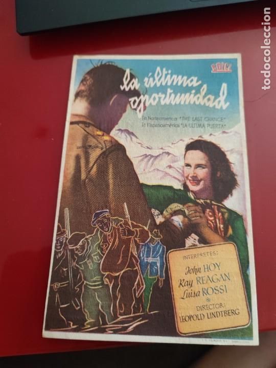 Folhetos de m&atilde;o de filmes antigos de cinema: folleto de mano LA ULTIMA OPORTUNIDAD , Joh Hoy , 1947