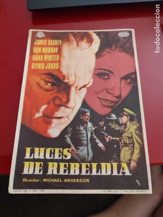 Folhetos de m&atilde;o de filmes antigos de cinema: folleto de mano LUCES DE REBELDIA , James Cagney , 1960