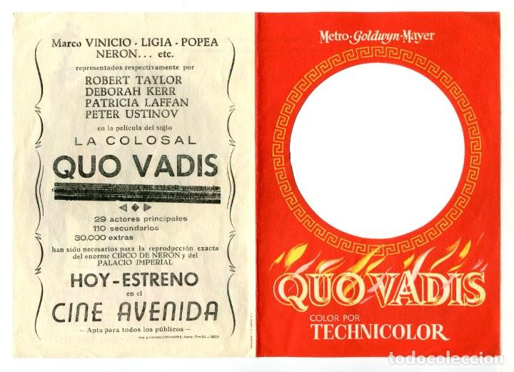 Cine: QUO VADIS, con Robert Taylor.