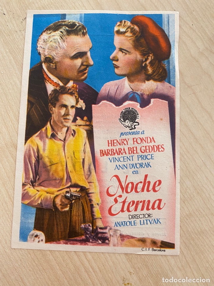 Kino: folleto de mano NOCHE ETERNA ; 1949 , Henry fonda
