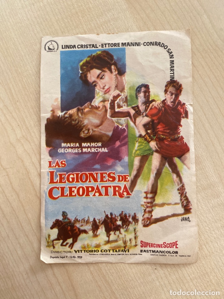 Cine: folleto de mano ; LAS LEGIONES DE CLEOPATRA ; Linda Cristal