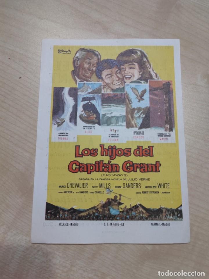 Kino: folleto de mano LOS HIJOS DEL CAPITAN GRANT , Maurice Chevalier , 1964