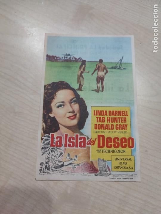 Cine: folleto de mano LA ISLA DEL DESEO , Linda Darnell , 1954