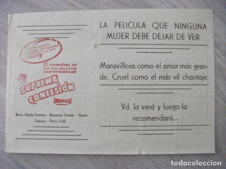Kino: SUPREMA CONFESI&Oacute;N, SAL&Oacute;N DE ACTOS DE ALTOS HORNOS DE VIZCAYA, BARACALDO, VIZCAYA, FOLLETO LOCAL