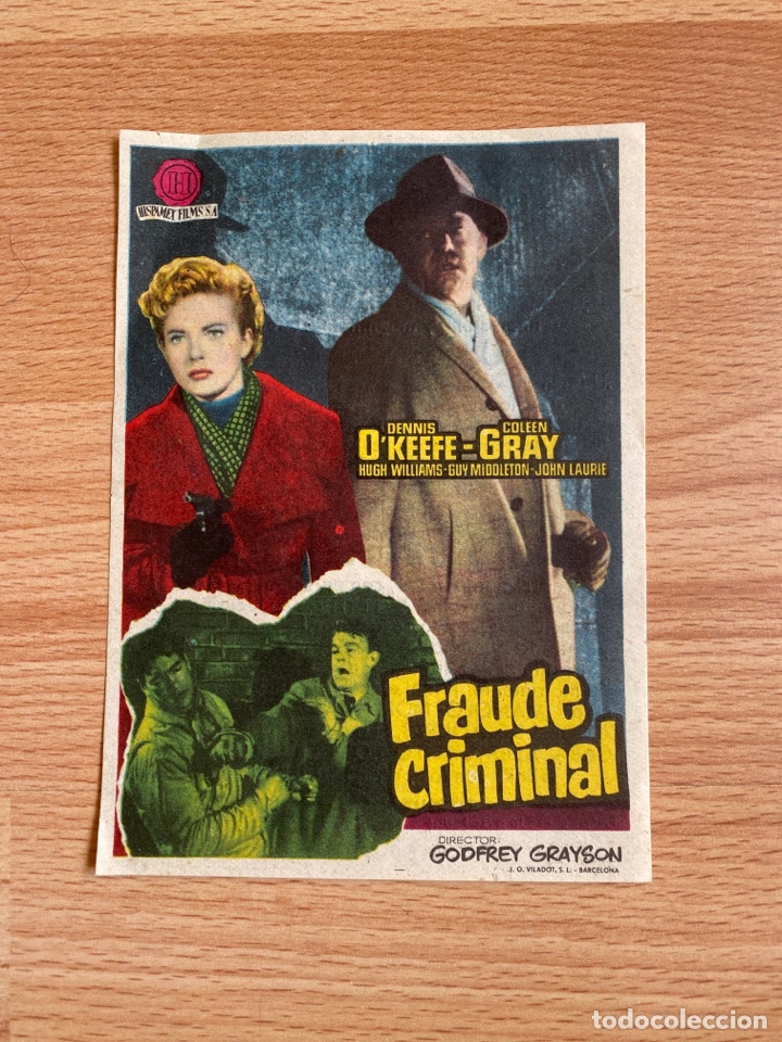 Cine: folleto de mano ; FRAUDE CRIMINAL ; 1958 ; Goleen Gray
