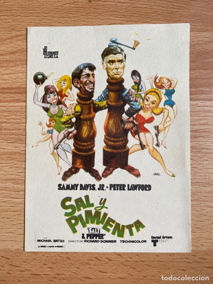  Foglietti di film di film antichi di cinema: folleto de mano ; SAL Y PIMIENTA ; Sammy Davis