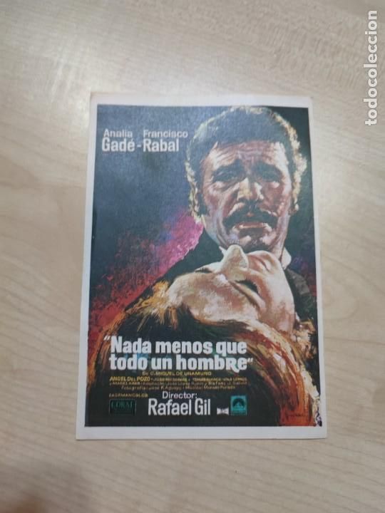  Foglietti di film di film antichi di cinema: folleto de mano NADA MENOS QUE UN HOMBRE , Analia Gade