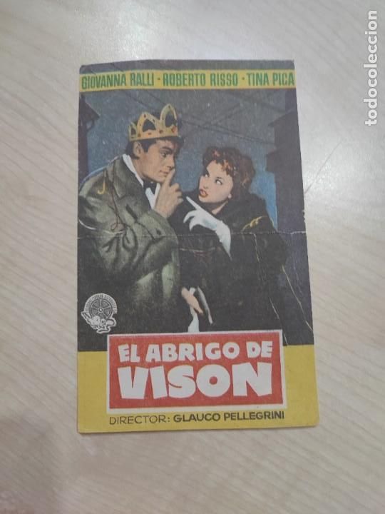  Foglietti di film di film antichi di cinema: folleto de mano EL ABRIGO DE VISON , Giovanna Ralli ,