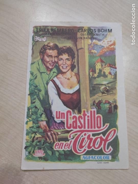 Folhetos de m&atilde;o de filmes antigos de cinema: folleto de mano UN CASTILLO EN EL TIROL , Erika Remberg , 1959
