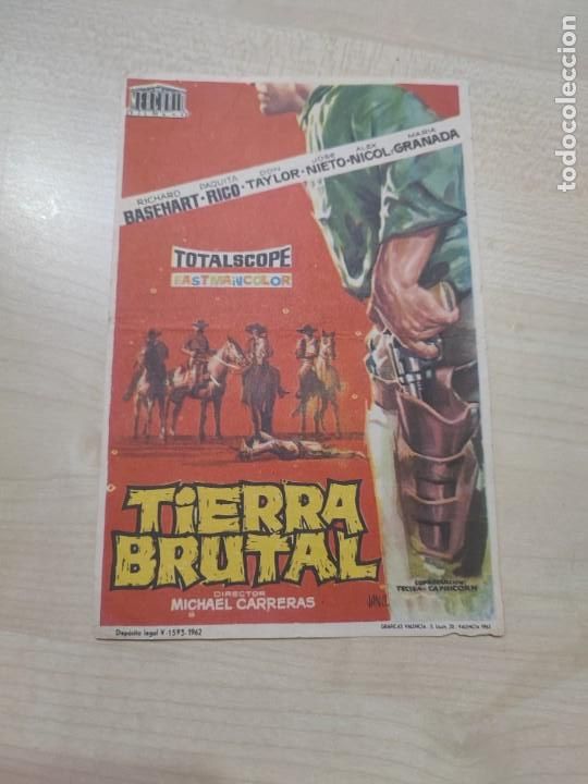  Foglietti di film di film antichi di cinema: folleto de mano TIERRA BRUTAL , Richard Basehart , 1963