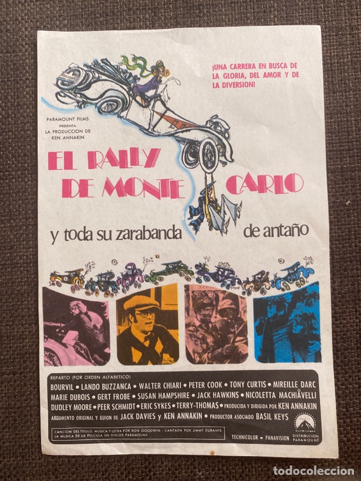 Kino: folleto de mano ; EL RALLY DE MONTE CARLO ;