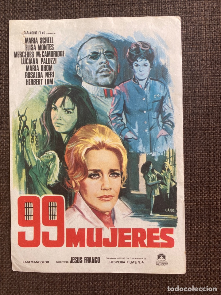 Foglietti di film di film antichi di cinema: folleto de mano ; 99 MUJERES ; Mar&iacute;a Schell