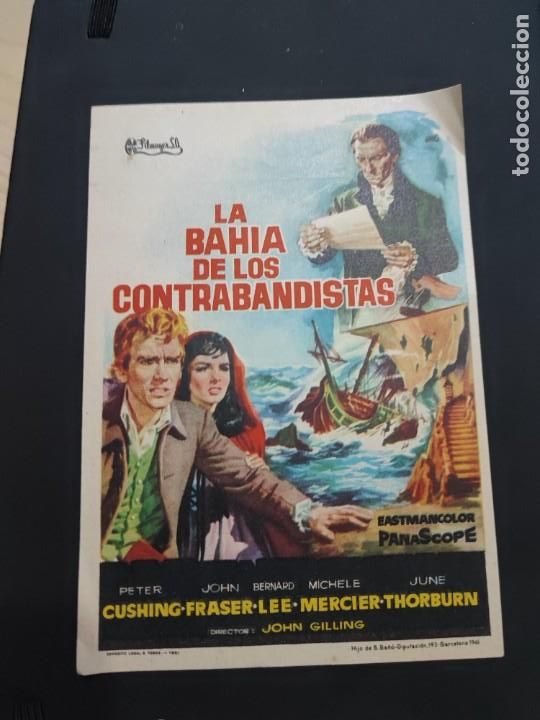 Cine: folleto de mano LA BAHIA DE LOS CONTRABANDISTAS , Peter Cushing , 1962