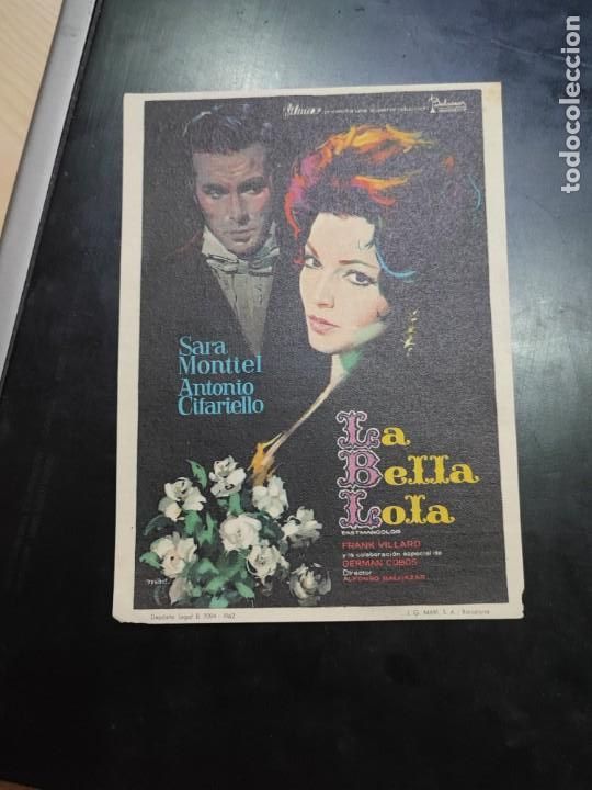 Kino: folleto de mano LA BELLA LOLA , Sara Montiel , 1962