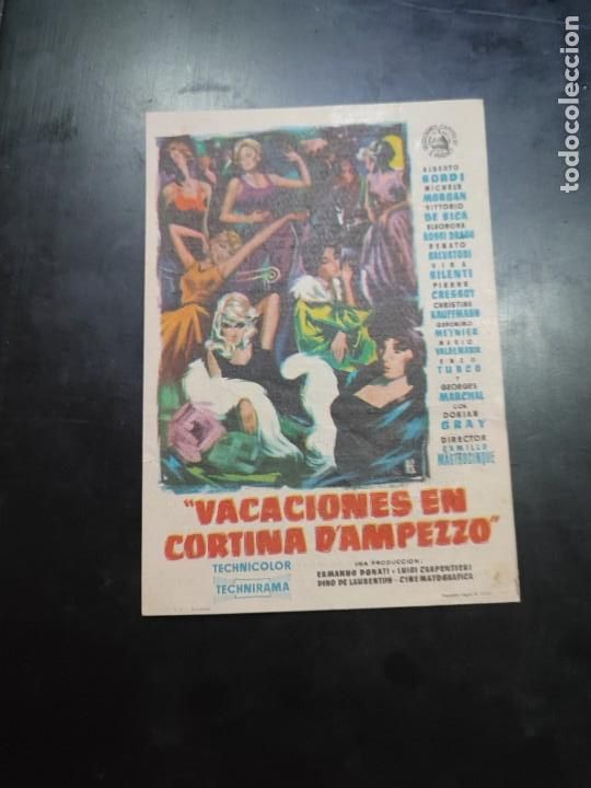Kino: folleto de mano VACACIONES EN CORTINA D'AMPEZZO , Alberto Sordi , 1962