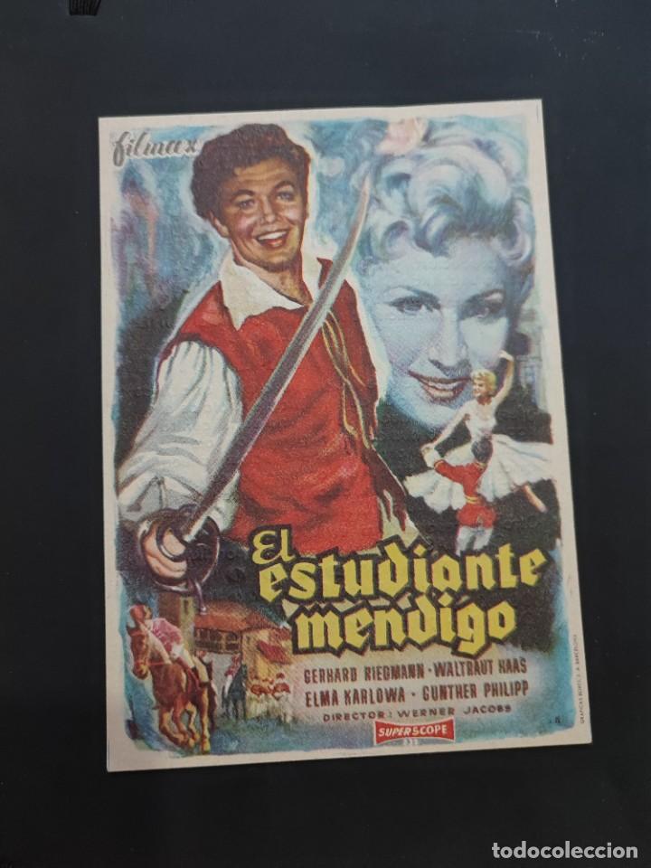 Kino: folleto de mano EL ESTUDIANTE MENDIGO , Gerhard Riedmann , 1958