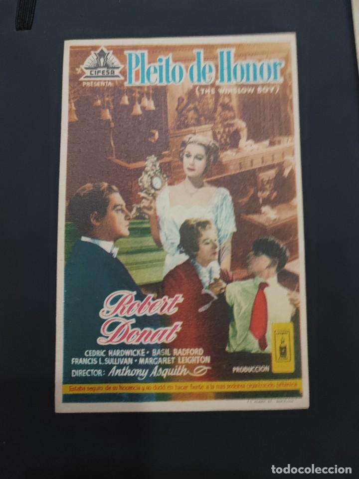 Cine: folleto de mano PLEITO DE HONOR , Robert Donat , 1950