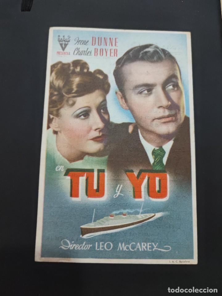 Cine: folleto de mano TU Y YO , Irene Dunne , 1944