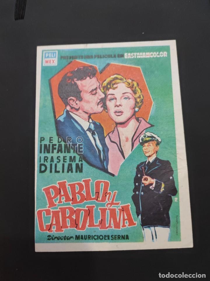 Kino: folleto de mano PABLO Y CAROLINA , pedro infante , 1958