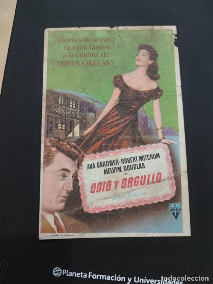 Cine: folleto de mano ODIO Y ORGULLO , Ava Gardner , 1954