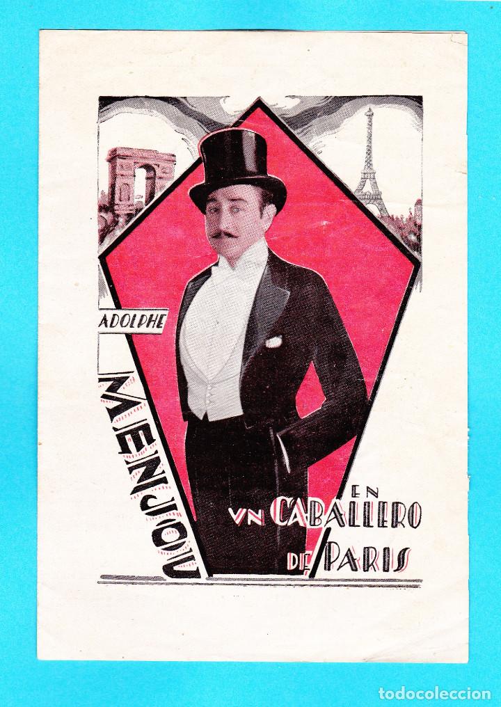 Cine: UN CABALLERO DE PARIS. ADOLPHE MENJOU, SHIRLEY O'HARA. PARAMOUNT. D&Iacute;PTICO
