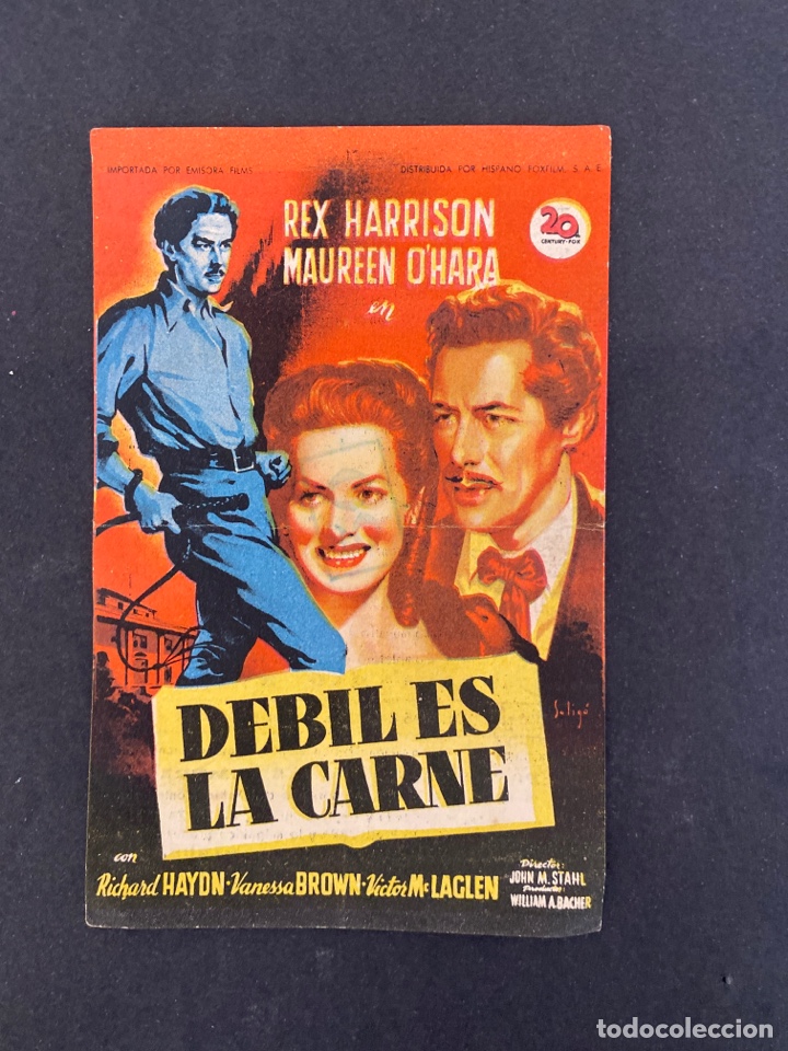 Kino: folleto de mano ; D&Eacute;BIL ES L CARNE ; 1948 ; Rex Harrison