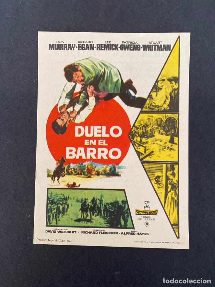 Kino: folleto de mano ; DUELO EN EL BARRO ; 1963 ; Don Murray
