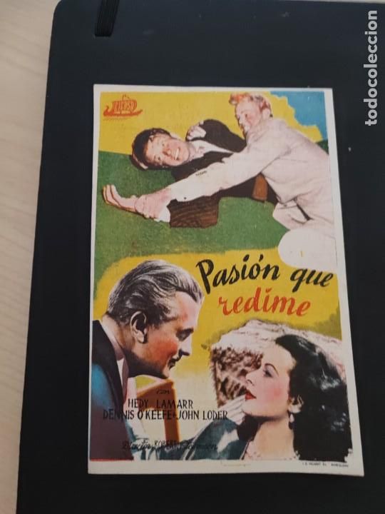 Kino: folleto de mano PASION QUE REDIME , Hedy Lamarr , 1948