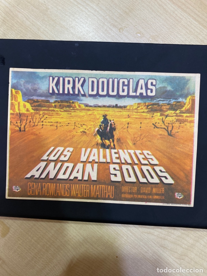 Cine: folleto de mano ; LOS VALIENTES ANDAN SOLOS ; 1963 ; Kirik Douglas