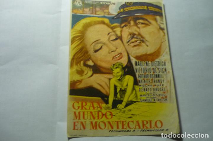 Cine: programa gran mundo de montecarlo.-marlene dietrich.-publicidad