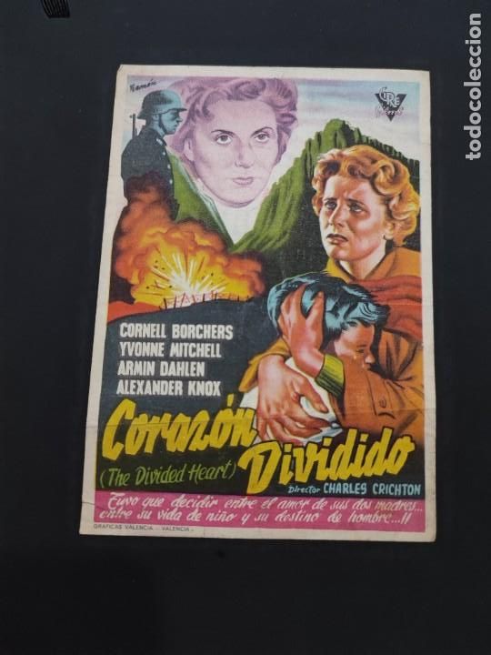 Cine: folleto de mano CORAZON DIVIDIDO , Cornell Borchers , 1956