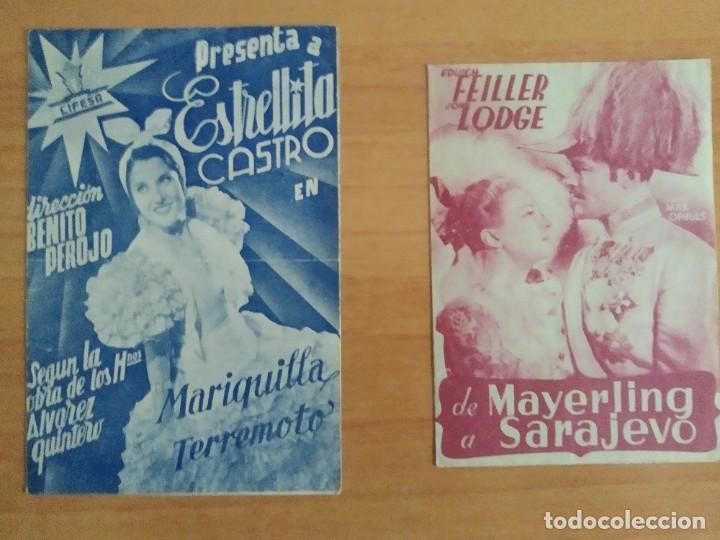  Flyers Publicitaires de films Anciens: Z-- PROGRAMAS DE CINE-- DE MAYERLING A SARAJEVO Y MARIQUILLA TERREMOTO -