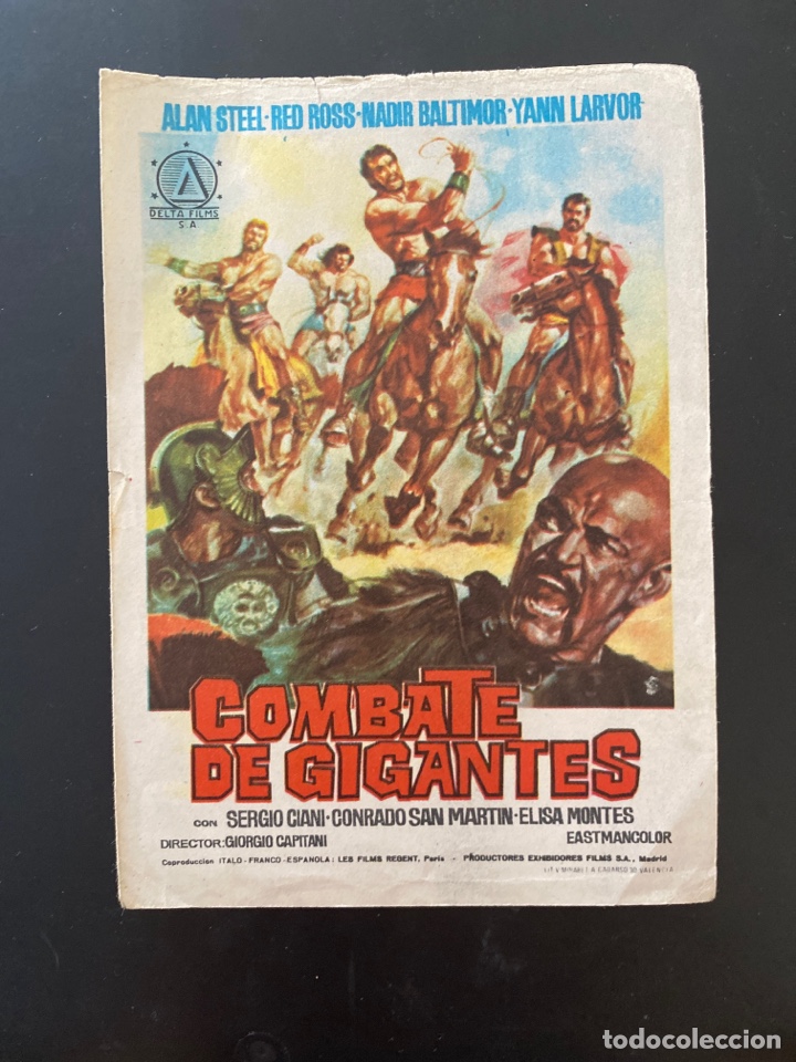 Cine: folleto de mano ; COMBATE DE GIGANTES; Sergio Giani
