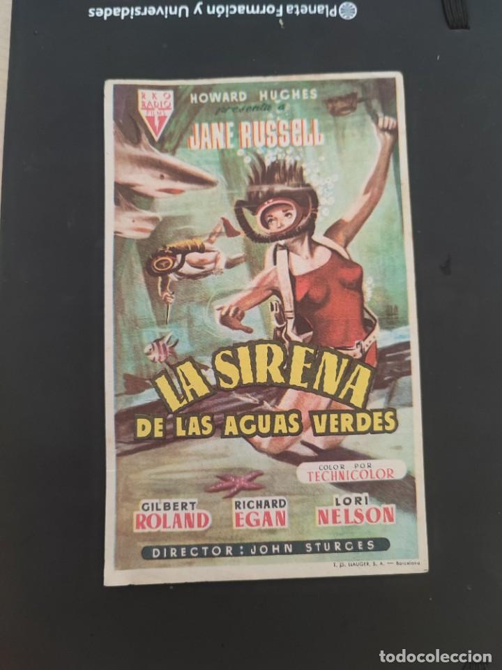 Kino: folleto de mano LA SIRENA E LAS AGUAS VERDES , Gilbert Roland , 1957