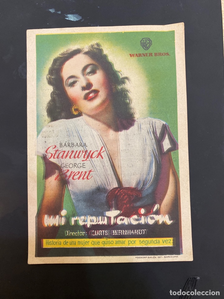  Foglietti di film di film antichi di cinema: folleto de mano ; MI REPUTACI&Oacute;N ; 1949 ; Barbara Stanwik