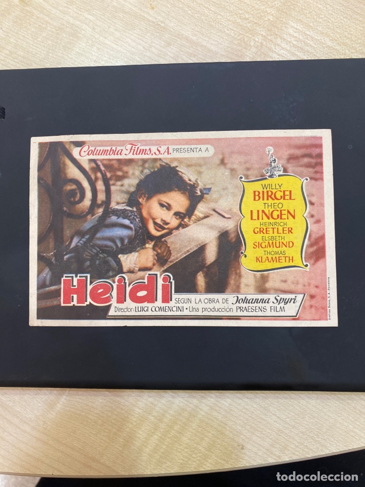 Cine: folleto de mano ; HEIDI ; 1958 ; Willy Birgel
