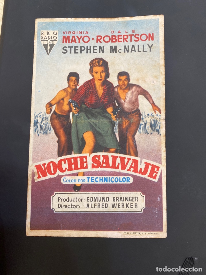 Cine: folleto de mano ; NOCHE SALVAJE ; Virginia Mayo