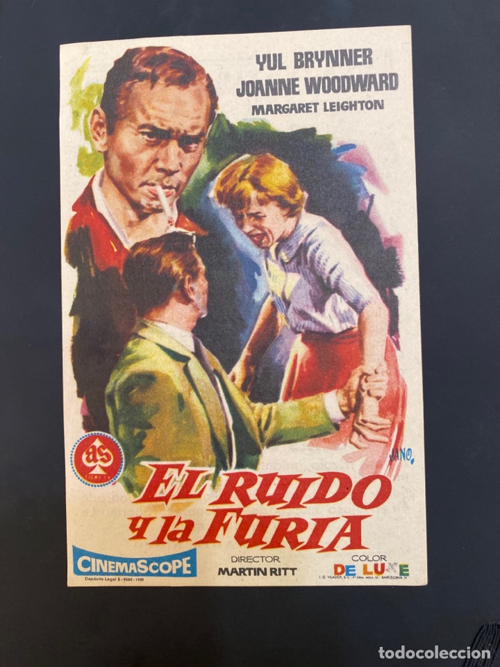  Foglietti di film di film antichi di cinema: ESTAMOS LIQUIDANDO. folleto de mano ; EL RUIDO Y LA FURIA ; 1960 ; Yul Brynner