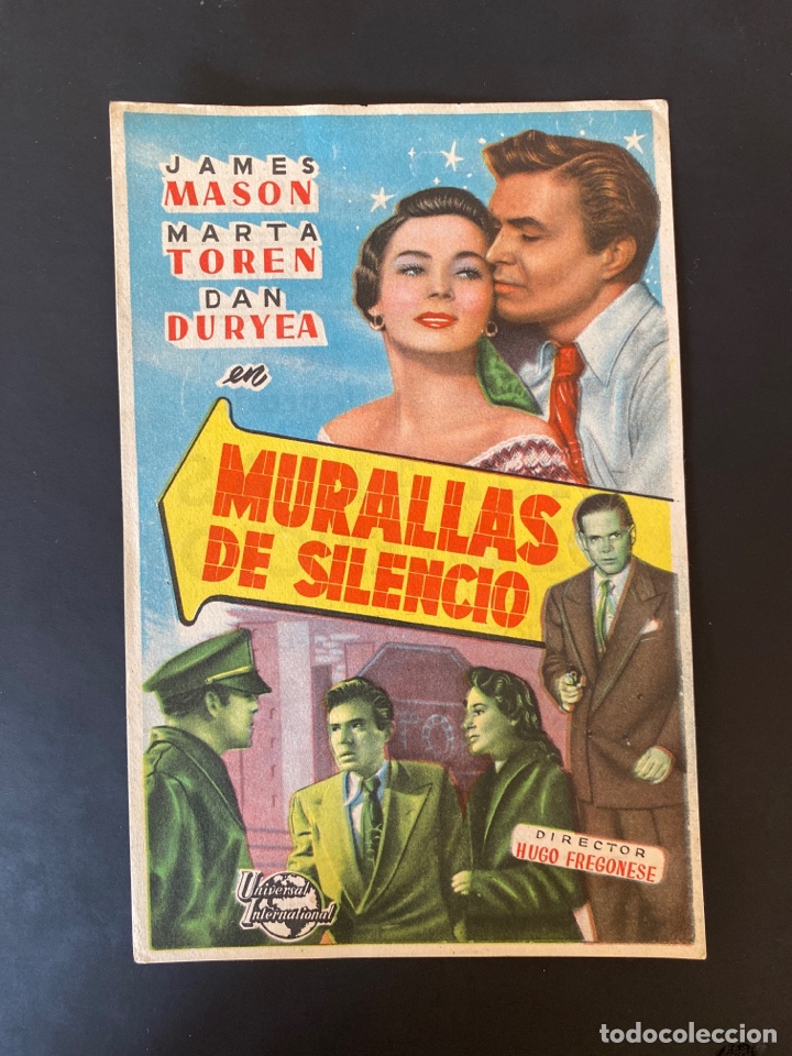  Foglietti di film di film antichi di cinema: folleto de mano ; MURALLAS DE SILENCIO ; 1954 ; James Mas&oacute;n