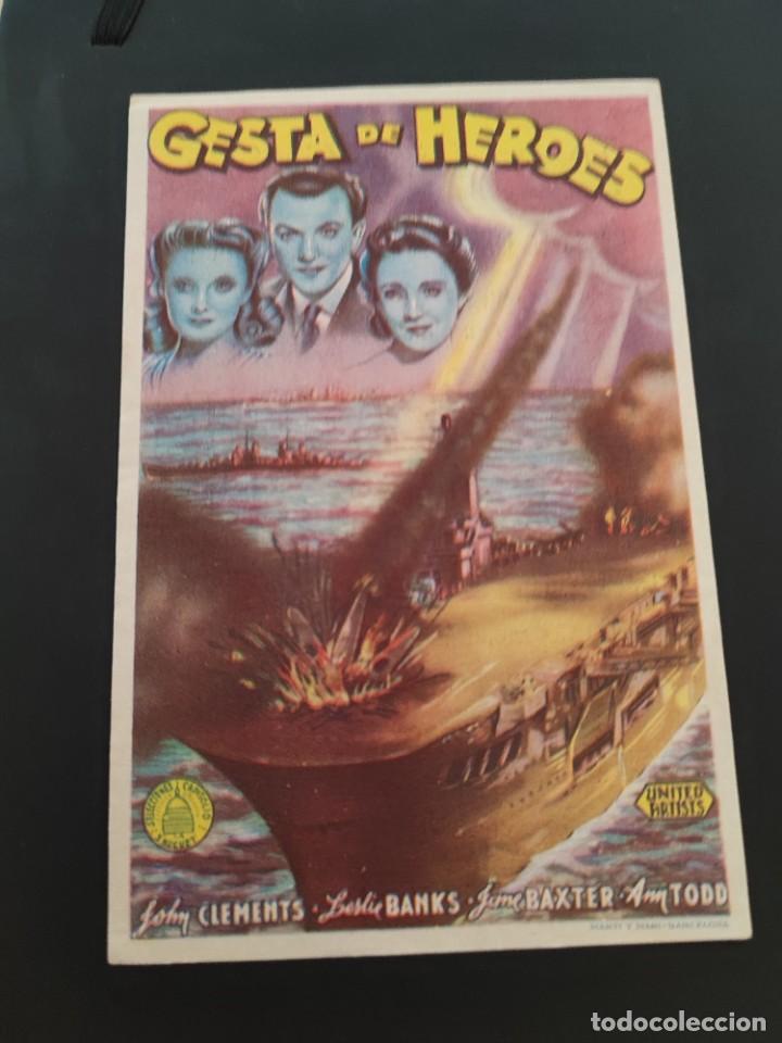  Foglietti di film di film antichi di cinema: folleto de mano GESTA DE HEROES , Leslie Banks , 1946