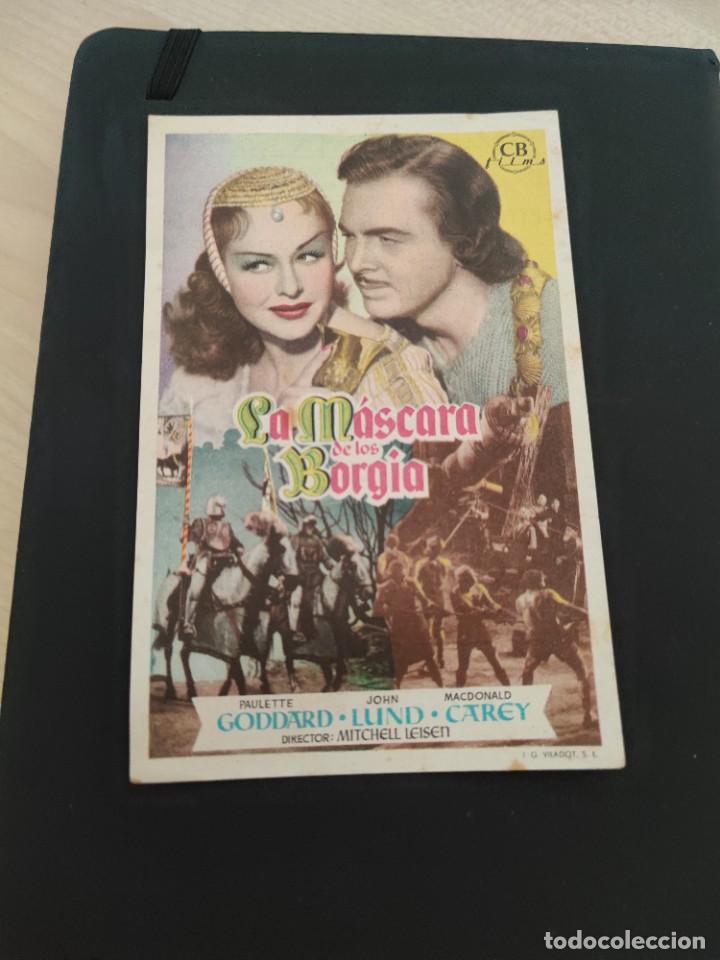 Kino: folleto de mano LA MASCARA DE LOS BORGIA , Paulette Goddard ,
