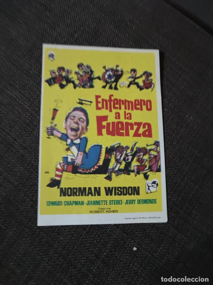  Foglietti di film di film antichi di cinema: folleto de mano ENFERMERO A LA FUERZA , Norman Wisdon , 1965
