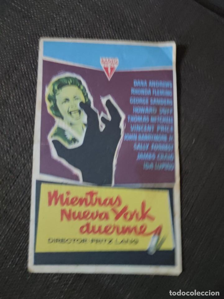 Kino: folleto de mano MIENTRAS NUEVA YORK DUERME , Dana Andrews , 1958