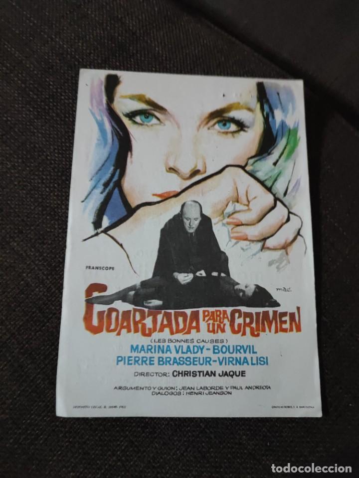  Foglietti di film di film antichi di cinema: folleto de mano COARTADA PARA UN CRIMEN , Marina Vlady , 1965