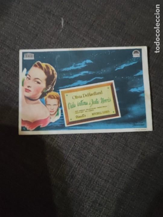 Kino: folleto de mano VIDA INTIMA DE JULIA NORRIS ,Olivia DeHavilland , a&ntilde;o 1948