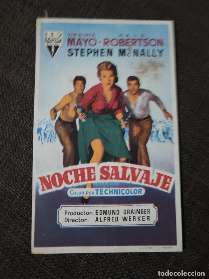  Foglietti di film di film antichi di cinema: folleto de mano NOCHE SALVAJE , Virginia Mayo , 1956