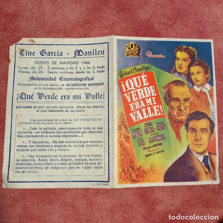 Cine: &iexcl; QUE VERDE ERA MI VALLE !, PROGRAMA DOBLE CON PUBLICIDAD. - Foto 1