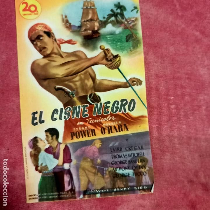  Flyers Publicitaires de films Anciens: FOLLETO DE MANO ORIGINAL CINE - EL CISNE NEGRO - sin Publicidad