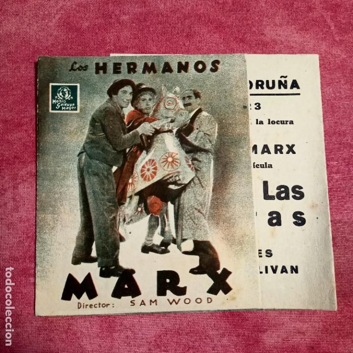 Cine: Folleto de mano, programa de cine, un d&iacute;a en las carreras - Foto 1